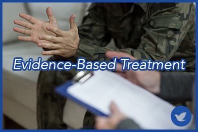 Soldier sitting on the sofa during psychological therapy