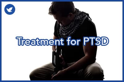 Silhouette of a model as a homesick soldier or veteran suffering from PTSD
