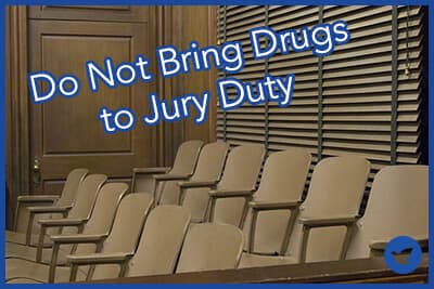 Empty jury box in court room